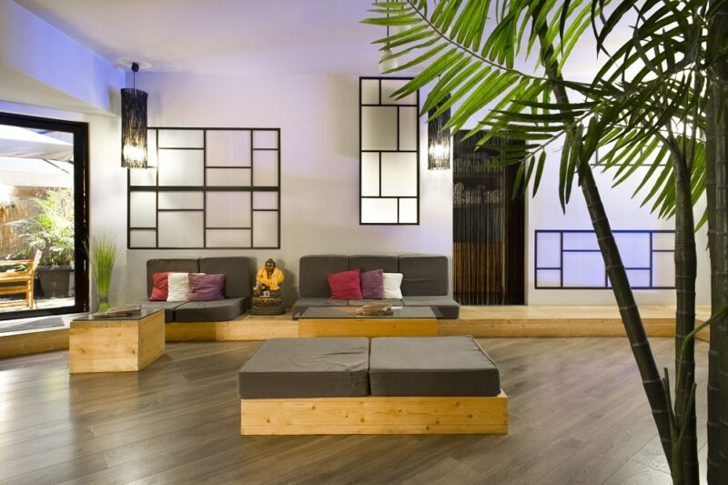 La salle d'acceuil et de détente de Athens Fish Spa