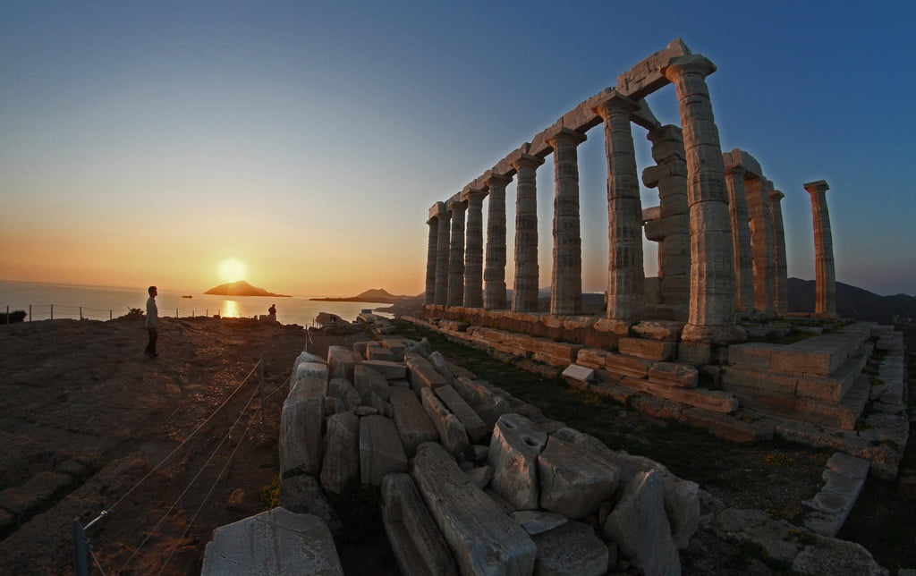 Coucher de soleil sur le Cap Sounion