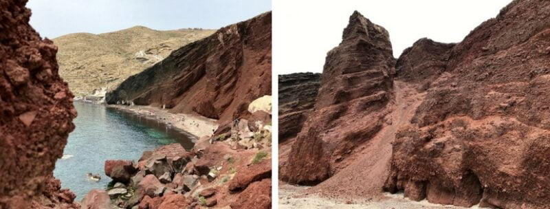 La plage rouge de Santorin