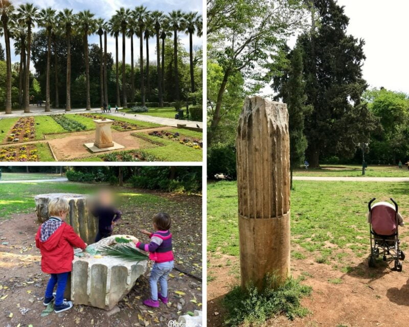 Le jardin national Ath&egrave;nes avec des enfants