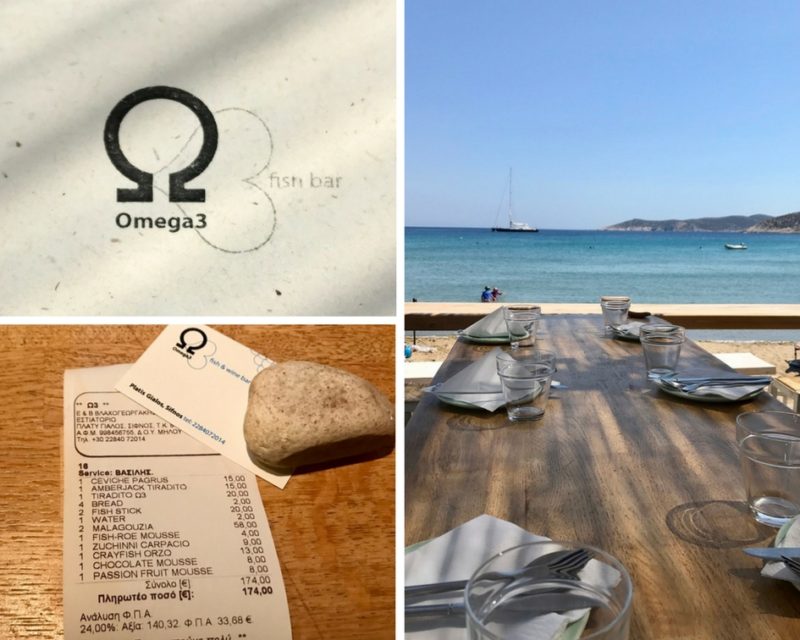 Restaurant Omega 3 - addition pour 4 adultes et 4 enfants