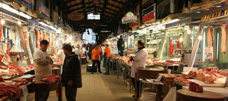 Ath&egrave;nes quand il pleut : visiter le march&eacute; central