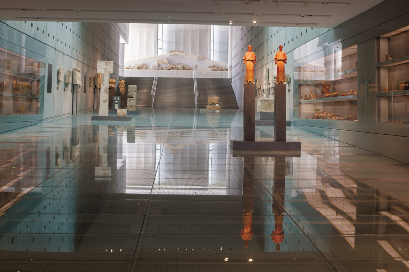 La galerie des pentes de l'Acropole au musée de l'acropole d'athènes