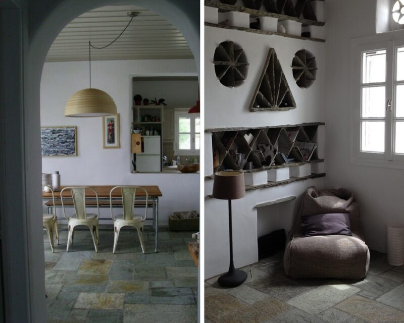 L'int&eacute;rieur de la villa elia, pour louer une maison &agrave; Tinos Cyclades