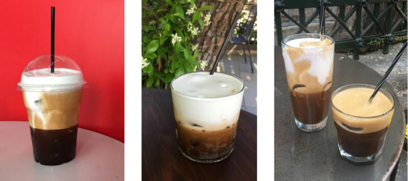 Capuccino fredo et Espresso fredo en version &agrave; emporter ou en terrasse en Gr&egrave;ce