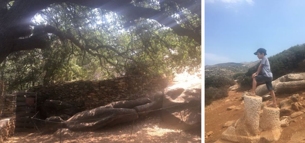 Kouros ou kouroi &agrave; Naxos, &eacute;normes statues de marbre cass&eacute;es