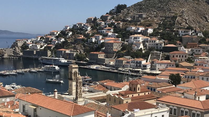 Port de l'&icirc;le d'Hydra en Gr&egrave;ce