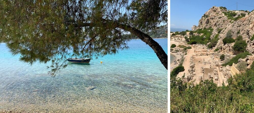 Le lac de Vouliagmeni et le site antique de l'Héraion de Perachora