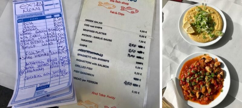 Manger en Grèce dans une taverne grecque -