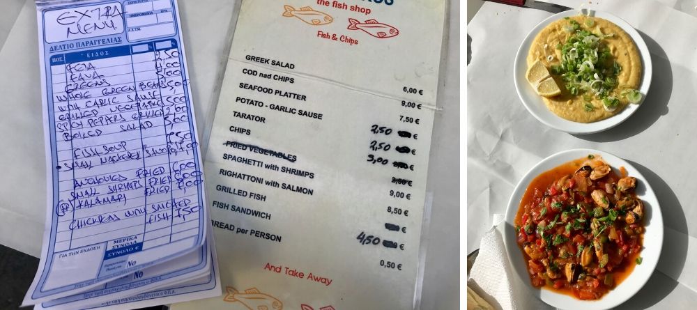 Manger en Grèce dans une taverne grecque -