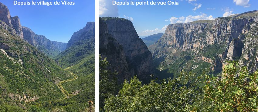 Points de vue sur les gorges de Vikos dans les Zagories en Gr&egrave;ce