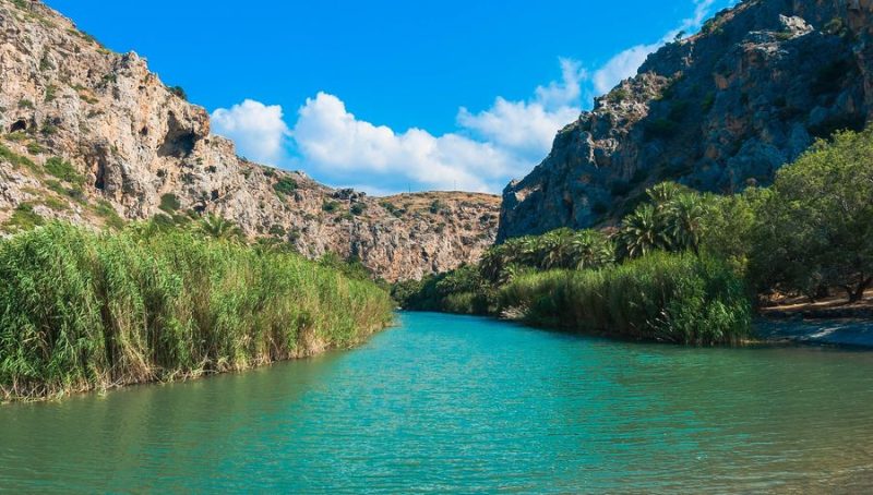 La plage de Preveli en Cr&egrave;te, Gr&egrave;ce