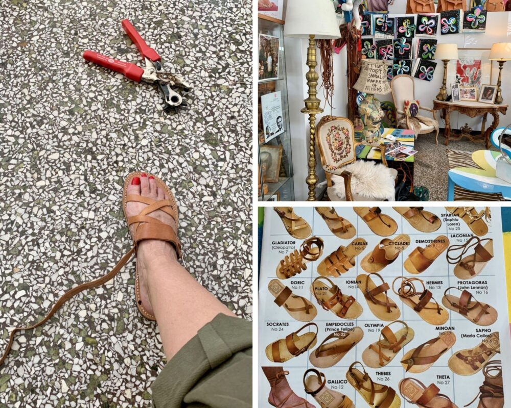 Acheter des sandales grecques &agrave; ath&egrave;nes