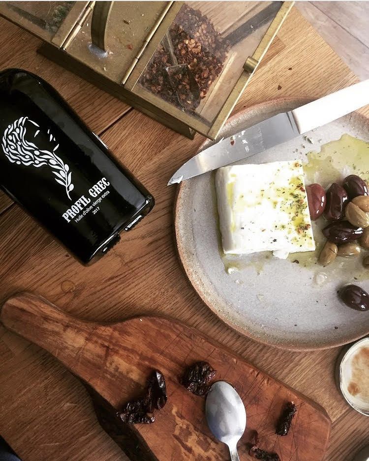 Grec &agrave; Paris : Huile d'olive, Feta et olives chez Profil Grec