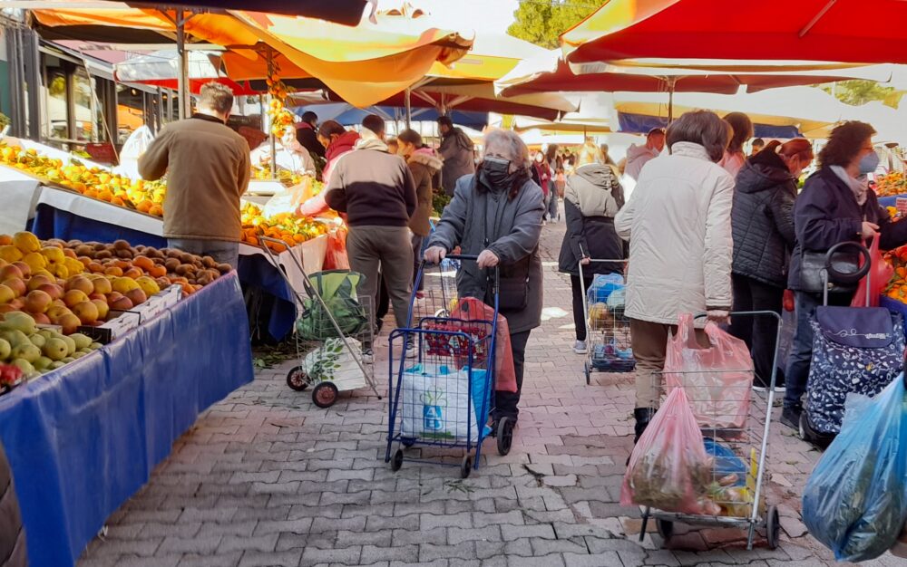 Marchés d'Athènes Laiki Agora Vue Marché