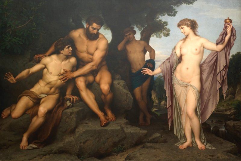 Boîte de Pandore : peinture représentant Pandore, Prométhée et Epiméthée