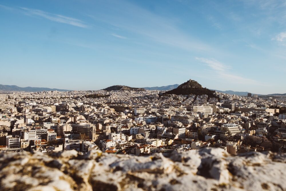 vue sur Ath&egrave;nes en Gr&egrave;ce