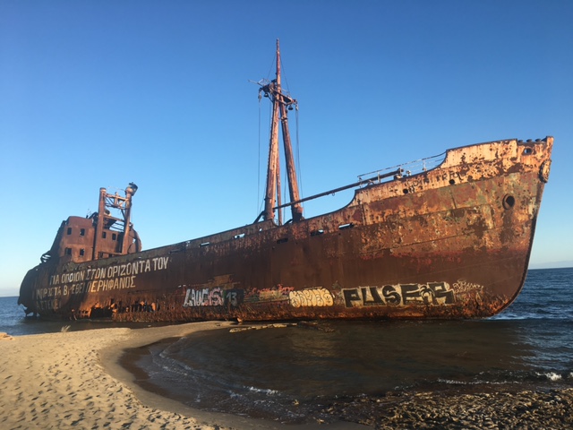 Guythio ou guytheio dans le Magne en Grèce Epave de navire