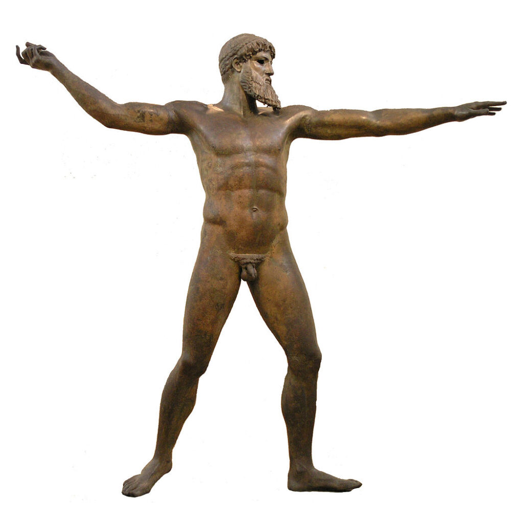 statue de Pos&eacute;idon au mus&eacute;e national d'Arch&eacute;ologie d'Ath&egrave;nes