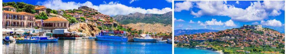 paysages de Molivos Lesbos en Grèce