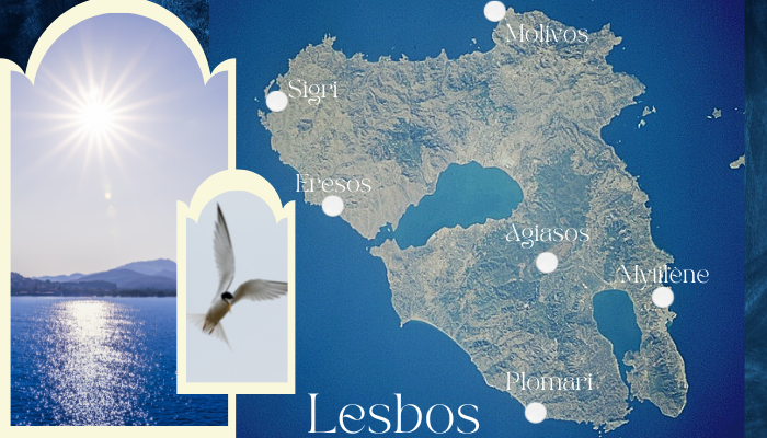 carte de Lesbos villes