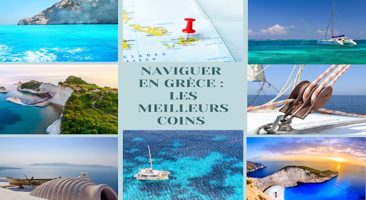 Naviguer en Gr-èce ; bateau sur mer bleu, falaises blanches, Zakynthos, Santorin