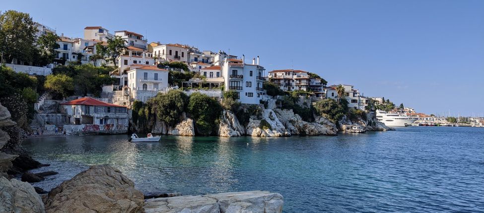 Visiter Skiathos dans les Sporades, vue du port