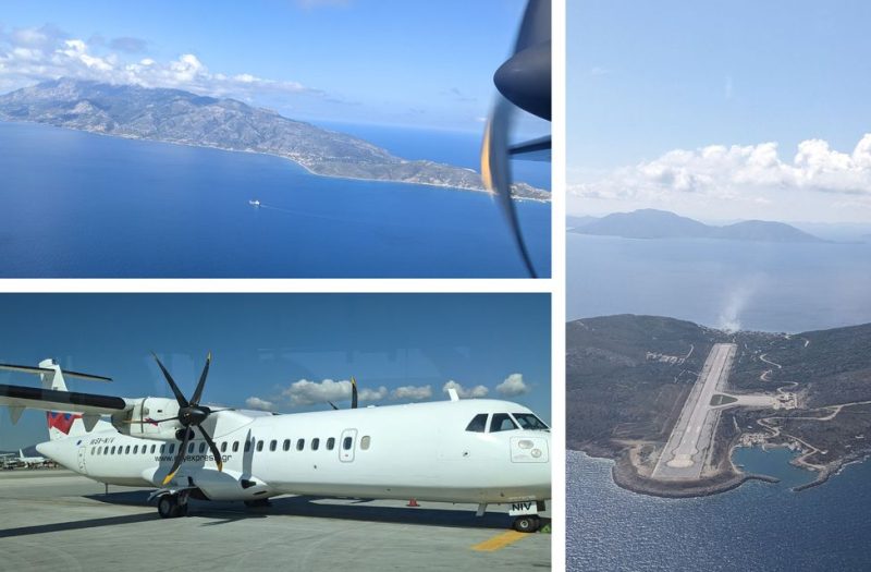 Ikaria, &icirc;le grecque montagneuse vue du ciel