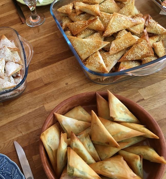 Tyropita et spanakopita, pita au fromage et &eacute;pinards en Gr&egrave;ce