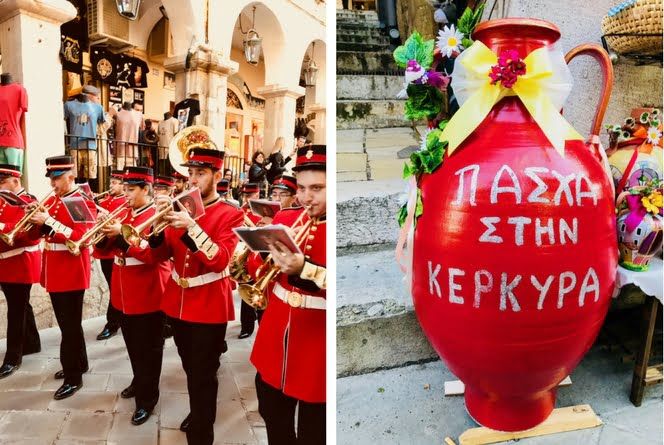 Pâques à Corfou : défilé en musique, jarre rouge