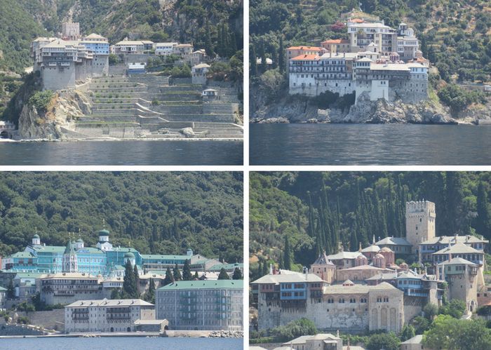 Monastères sur le mont Athos en Grèce