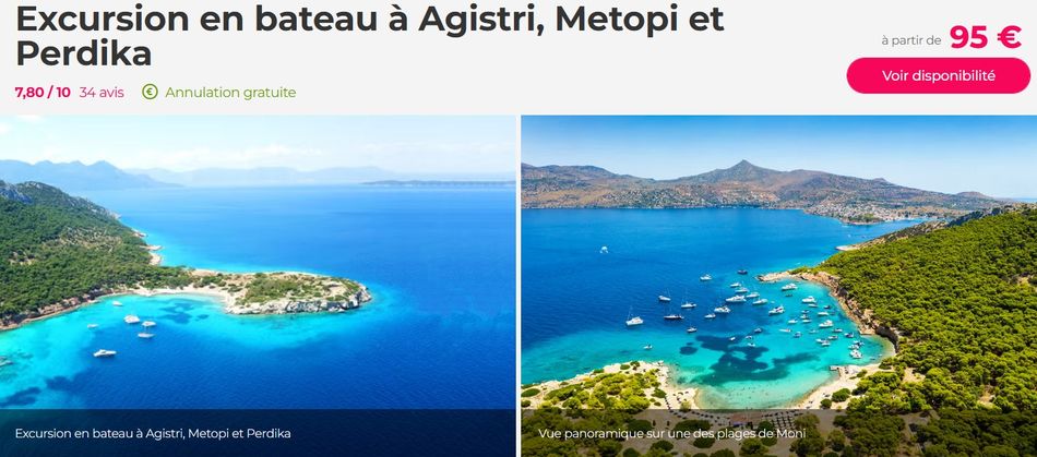 Excursion Civitatis &agrave; Agistri-Metopi et Perdika sur Egine en Gr&egrave;ce