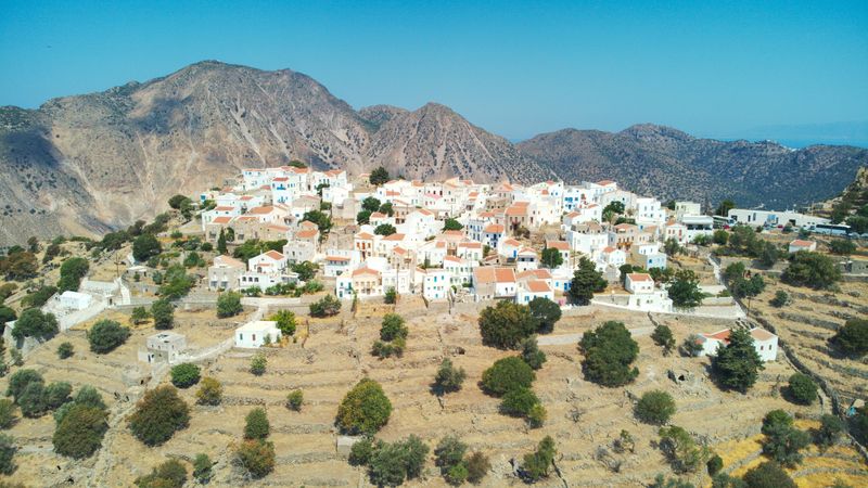 Le village de Nikia &agrave; Nisyros 