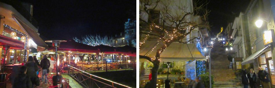 Arachova en Gr&egrave;ce, un soir d'hiver
