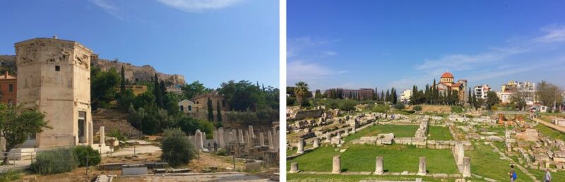 Agora romaine et Keramikos, vue de l'ext&eacute;rieur du site &agrave; Ath&egrave;nes